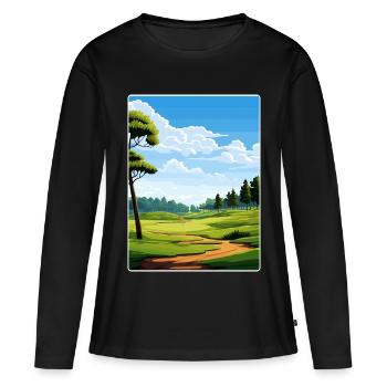 Shadow Creek Golfplatz Reiseposter Souvenir - Frauen Premium Bio Langarmshirt - Schwarz - Vorne - Julia (174cm)