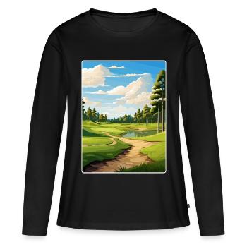 Shadow Creek Golfplatz Reiseposter Souvenir - Frauen Premium Bio Langarmshirt - Schwarz - Vorne - Julia (174cm)