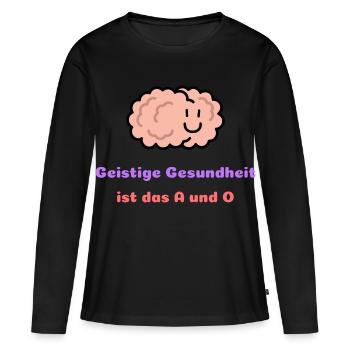 La santé mentale est l’alpha et l’oméga - T-shirt manches longues Premium bio Femme - noir - Devant - Julia (174cm)