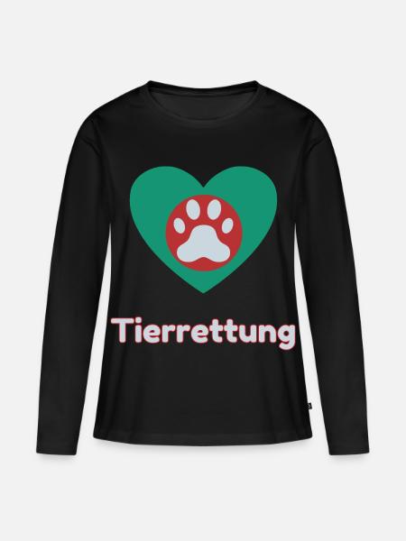 Tierrettung - Frauen Premium Bio Langarmshirt - Schwarz