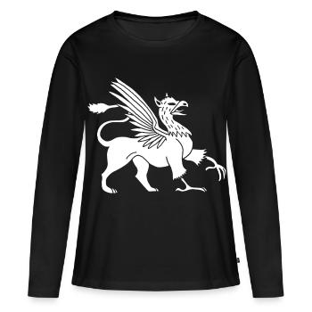 Griffon blanc - T-shirt manches longues Premium bio Femme - noir - Devant - Julia (174cm)