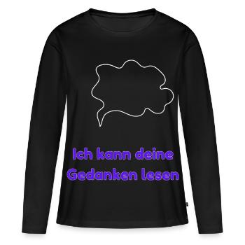 Ich kann deine Gedanken lesen - Frauen Premium Bio Langarmshirt - Schwarz - Vorne - Julia (174cm)