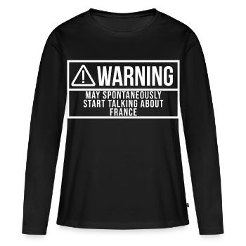 Frankreich, Frankreich, Frankreich - Frauen Premium Bio Langarmshirt - Schwarz - Vorne - Julia (174cm)