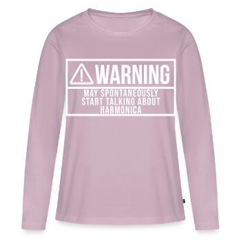harmonica - T-shirt manches longues Premium bio Femme - rose poudré - Devant - Julia (174cm)