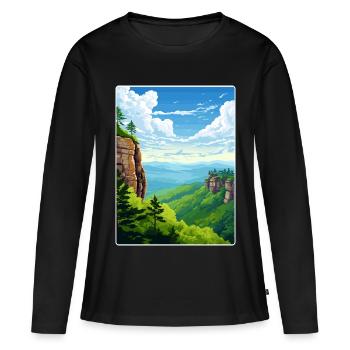 Montagnes de grès de l’Elbe Allemagne Affiche de voyage WPA - T-shirt manches longues Premium bio Femme - noir - Devant - Julia (174cm)