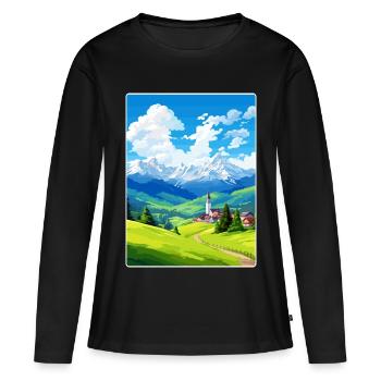 Berchtesgaden Allemagne Affiche de voyage Souvenir WPA - T-shirt manches longues Premium bio Femme - noir - Devant - Julia (174cm)