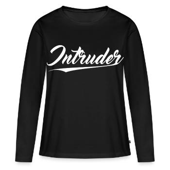 Intrus - T-shirt manches longues Premium bio Femme - noir - Devant - Julia (174cm)