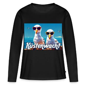 Garde-côtes Seagulls - T-shirt manches longues Premium bio Femme - noir - Devant - Julia (174cm)
