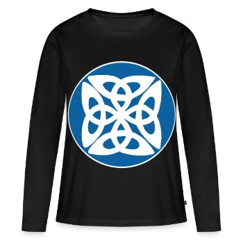Symbole celte bleu - T-shirt manches longues Premium bio Femme - noir - Devant - Julia (174cm)
