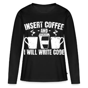 Programmeur Blagues drôles - T-shirt manches longues Premium bio Femme - noir - Devant - Julia (174cm)