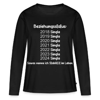 Relationship Status Single - Women's Premium Organic Long Sleeve Shirt - black - Front - Julia (174cm)