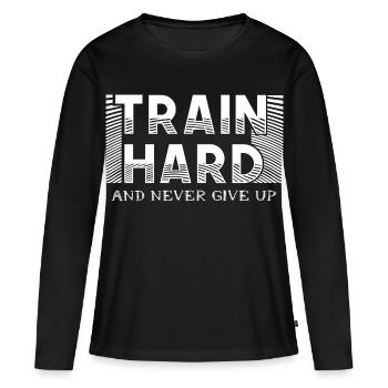 Training - Women's Premium Organic Long Sleeve Shirt - black - Front - Julia (174cm)