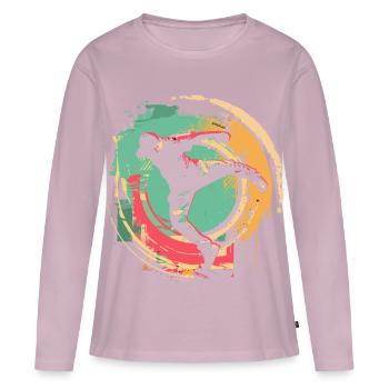 Oldschool B-Boy - Women's Premium Organic Long Sleeve Shirt - dusky pink - Front - Julia (174cm)