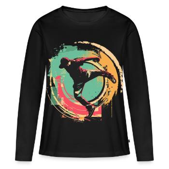 B-Boy à l’ancienne - T-shirt manches longues Premium bio Femme - noir - Devant - Julia (174cm)