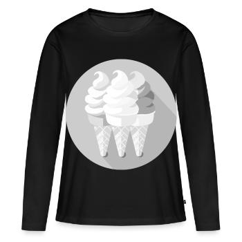Eiswaffeln - Frauen Premium Bio Langarmshirt - Schwarz - Vorne - Julia (174cm)