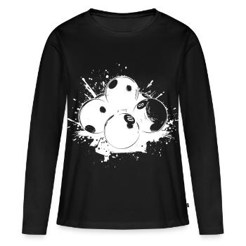 Boules de billard Graffiti - T-shirt manches longues Premium bio Femme - noir - Devant - Julia (174cm)