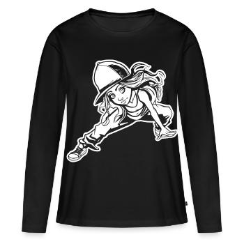 Breakdancer - T-shirt manches longues Premium bio Femme - noir - Devant - Julia (174cm)