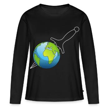 Meurtre de la planète Terre - T-shirt manches longues Premium bio Femme - noir - Devant - Julia (174cm)