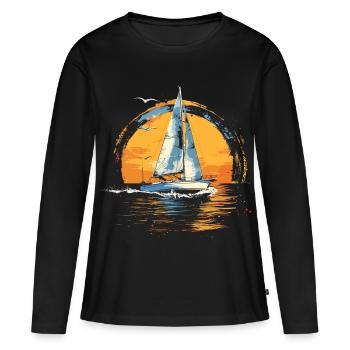 Voile - T-shirt manches longues Premium bio Femme - noir - Devant - Julia (174cm)