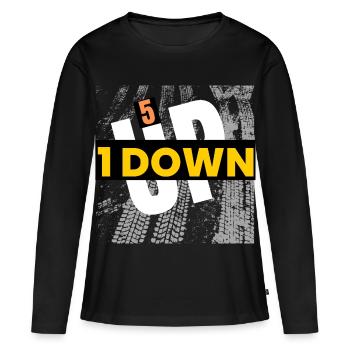 1 down 5 up  - Women's Premium Organic Long Sleeve Shirt - black - Front - Julia (174cm)