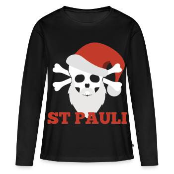 Sankt Pauli Weihnachten - Frauen Premium Bio Langarmshirt - Schwarz - Vorne - Julia (174cm)