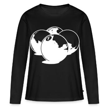 Dessin de boules de billard - T-shirt manches longues Premium bio Femme - noir - Devant - Julia (174cm)