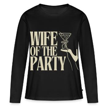 Épouse du parti Martini Design - T-shirt manches longues Premium bio Femme - noir - Devant - Julia (174cm)