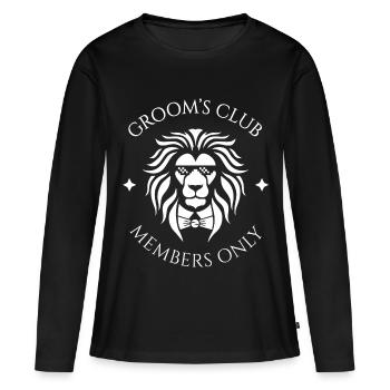 Groom’s Club - Ronde exclusive - T-shirt manches longues Premium bio Femme - noir - Devant - Julia (174cm)