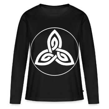 Fleur celte blanche - T-shirt manches longues Premium bio Femme - noir - Devant - Julia (174cm)