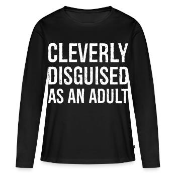 habilement déguisé en adulte - T-shirt manches longues Premium bio Femme - noir - Devant - Julia (174cm)