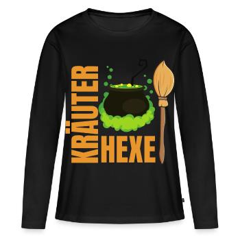 Kräuterhexe – Natur, Magie & Heilkräuter - Frauen Premium Bio Langarmshirt - Schwarz - Vorne - Julia (174cm)
