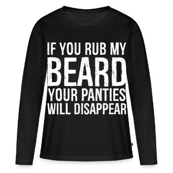 Si tu me frottes la barbe, ta culotte va disparaître - T-shirt manches longues Premium bio Femme - noir - Devant - Julia (174cm)