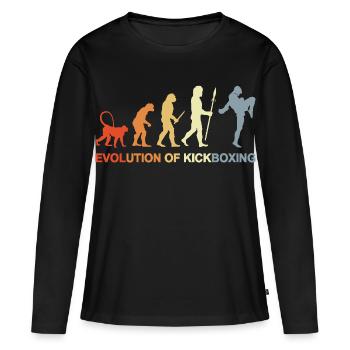 Vintage Kickboxer Evolution - T-shirt manches longues Premium bio Femme - noir - Devant - Julia (174cm)