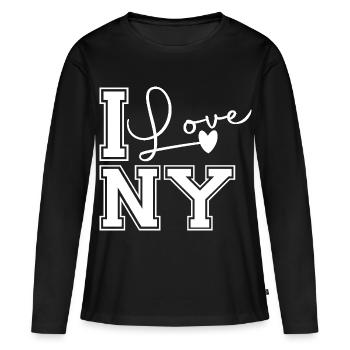 J’adore ny - T-shirt manches longues Premium bio Femme - noir - Devant - Julia (174cm)
