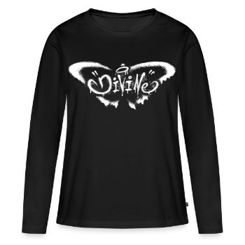 Grunge-Schmetterling – Mystische Transformation - Frauen Premium Bio Langarmshirt - Schwarz - Vorne - Julia (174cm)