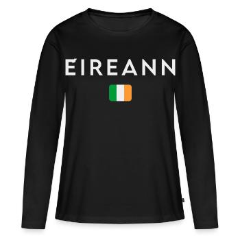 Drapeau de l’Irlande, Irish Pride - T-shirt manches longues Premium bio Femme - noir - Devant - Julia (174cm)