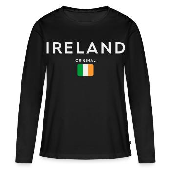 Drapeau de l’Irlande, Irish Pride - T-shirt manches longues Premium bio Femme - noir - Devant - Julia (174cm)