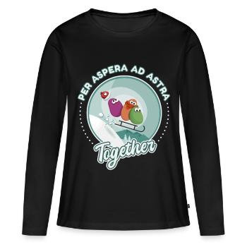 Snow sledging love drawing humor - Women's Premium Organic Long Sleeve Shirt - black - Front - Julia (174cm)