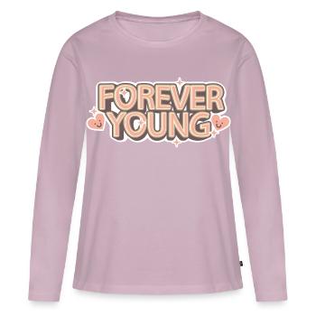 Forever Young – Verspielte Retro-Schrift - Frauen Premium Bio Langarmshirt - Altrosa - Vorne - Julia (174cm)