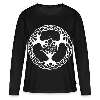 Les liens à la nature (blanc) - T-shirt manches longues Premium bio Femme - noir - Devant - Julia (174cm)
