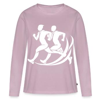 Jogger Sketch - Women's Premium Organic Long Sleeve Shirt - dusky pink - Front - Julia (174cm)
