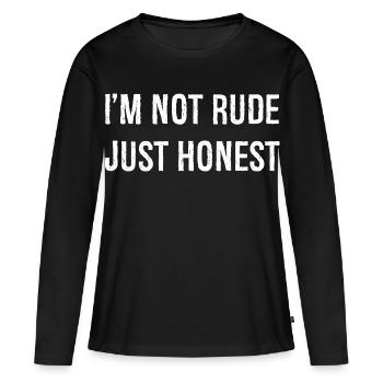 Je ne suis pas impoli, juste honnête - T-shirt manches longues Premium bio Femme - noir - Devant - Julia (174cm)