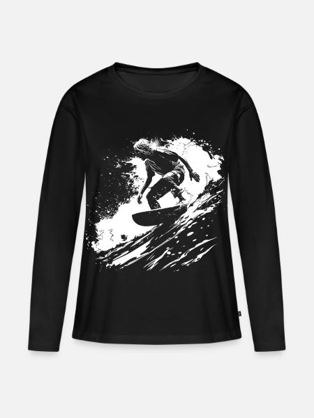 Surfing - Women's Premium Organic Long Sleeve Shirt - black