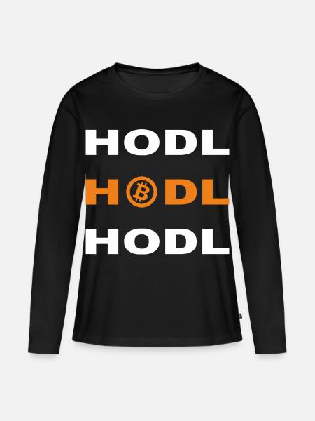Bitcoin - Hodl Hodl Hodl - Frauen Premium Bio Langarmshirt - Schwarz