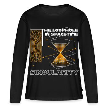 Faille dans l’espace-temps - T-shirt manches longues Premium bio Femme - noir - Devant - Julia (174cm)
