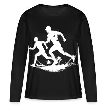 Running Chart - Women's Premium Organic Long Sleeve Shirt - black - Front - Julia (174cm)