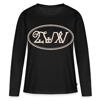 Conception de tarot ovale - T-shirt manches longues Premium bio Femme - noir - Devant - Julia (174cm)