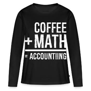 café math comptabilité - T-shirt manches longues Premium bio Femme - noir - Devant - Julia (174cm)