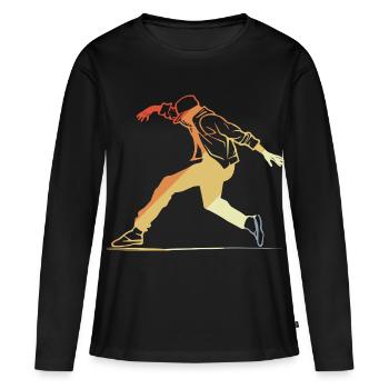 Retro Breakdancing - Frauen Premium Bio Langarmshirt - Schwarz - Vorne - Julia (174cm)