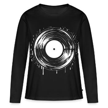 Record - Women's Premium Organic Long Sleeve Shirt - black - Front - Julia (174cm)